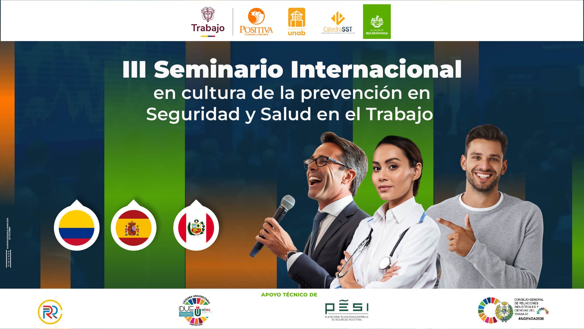 La Catedra Universitaria “Objetivo 2030” del IDUE-UDIMA de España, participa en el IIIº Seminario Internacional en cultura de la Prevención en Seguridad y Salud en el Trabajo organizado por la Cátedra Internacional de SST de la UNAB de Bucaramanga.